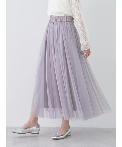 earth music&ecology（アースミュージックアンドエコロジー）の「チュールフレアスカート（スカート・レディース・ブラック/ライトベージュ/ライトグレー/カーキ・FREE）」の19枚目の写真