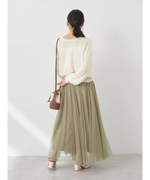 earth music&ecology（アースミュージックアンドエコロジー）の「チュールフレアスカート（スカート・レディース・ブラック/ライトベージュ/ライトグレー/カーキ・FREE）」の16枚目の写真