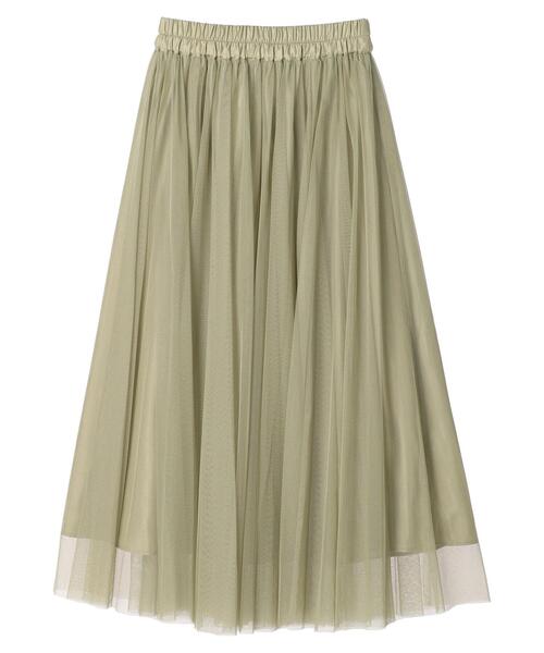 earth music&ecology（アースミュージックアンドエコロジー）の「チュールフレアスカート（スカート・レディース・ブラック/ライトベージュ/ライトグレー/カーキ・FREE）」の15枚目の写真