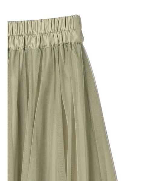 earth music&ecology（アースミュージックアンドエコロジー）の「チュールフレアスカート（スカート・レディース・ブラック/ライトベージュ/ライトグレー/カーキ・FREE）」の12枚目の写真