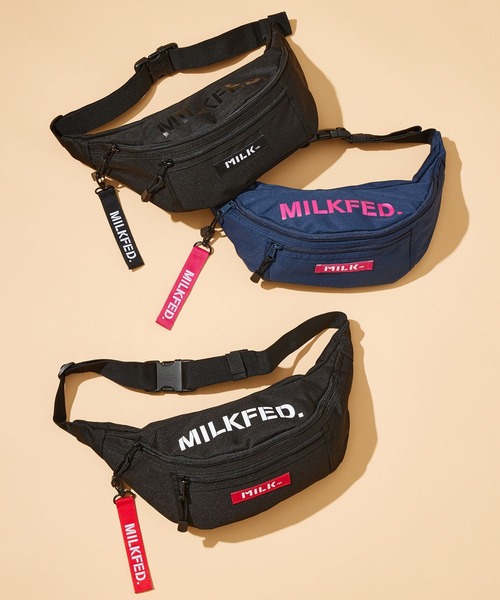 MILKFED.（ミルクフェド）の「TOP LOGO FANNY PACK NAVY /ロゴ　ウエストポーチ/ウエストバッグ/ヒップバッグ（ボディバッグ/ウエストポーチ・レディース・ネイビー・ONE SIZE）」の9枚目の写真