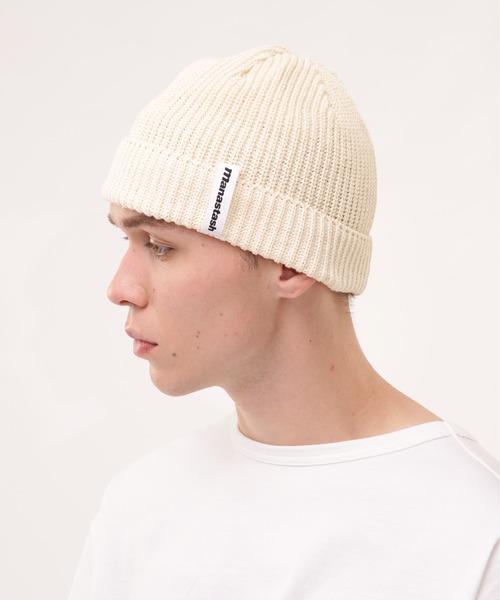 MANASTASH（マナスタッシュ）の「MANASTASH/マナスタッシュ　COTTON BEANIE コットンビーニー（ニットキャップ/ビーニー・メンズ・ブラック/グレー/グリーン/オレンジ/その他35/キナリ・F）」の2枚目の写真