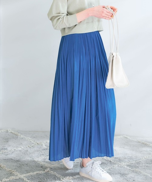 URBAN RESEARCH ROSSO WOMEN（アーバンリサーチ　ロッソ）の「ランダムプリーツスカート（スカート・レディース・ブルー/オフホワイト/オレンジ・FREE）」の2枚目の写真