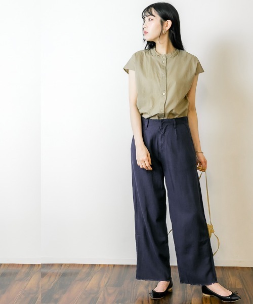 atONE(アットワン)の「atONE リネン裾フリンジワイドパンツ(その他パンツ・レディース・ネイビー/ブラウン/ベージュ・LL/L/3L/4L/M)」の17枚目の写真