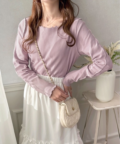 apres jour(アプレジュール)の「リブカットメロートップス【ZOZOTOWN限定アイテム】(Tシャツ/カットソー・レディース・オフホワイト/ブラック/ラベンダー・X-LARGE/フリー)」の20枚目の写真