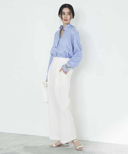 NOLLEY’S(ノーリーズ)の「◇【WEB限定】リネンライクハイウエストワイドパンツ(その他パンツ・レディース・ライトグレー/オフホワイト/イエロー/ネイビー/ロイヤルブルー・36/34/38/40)」の11枚目の写真