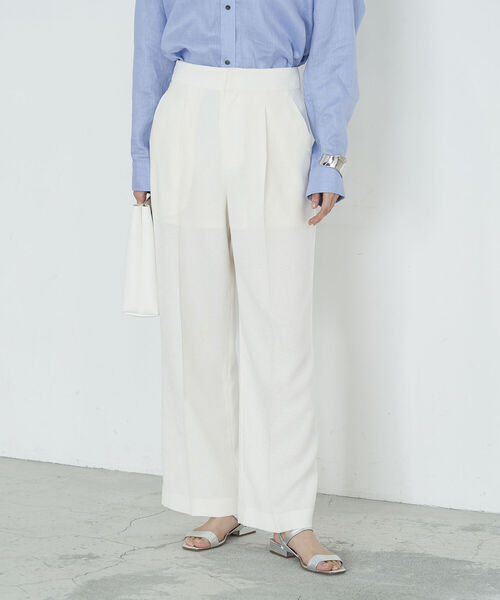 セール】◇【WEB限定】リネンライクハイウエストワイドパンツ（その他