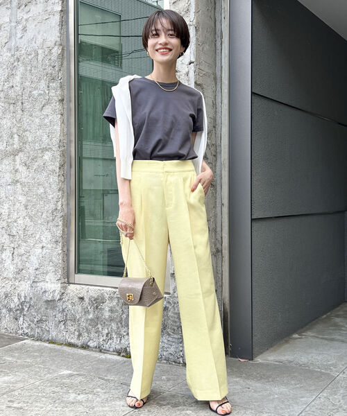 セール】◇【WEB限定】リネンライクハイウエストワイドパンツ（その他