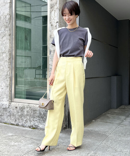 最低価格の セール】◇【WEB限定】リネンライクハイウエストワイドパンツ スーツ・フォーマル・ドレス