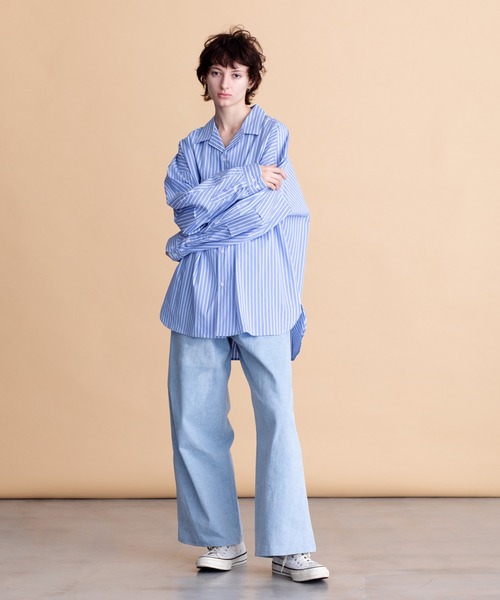 VICTIM（ヴィクティム）の「VICTIM ヴィクティム / WIDE DENIM PANTS ワイドデニムパンツ / VTM-23-P-023（デニムパンツ・メンズ・ブラック/ライトブルー・MEDIUM/X-LARGE/LARGE）」の6枚目の写真