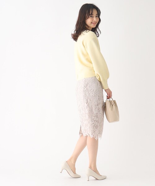 index（インデックス）の「◆≪新色追加≫リーフレースタイトスカート【洗濯機洗い可】（スカート・レディース・ナチュラル/チャコールグレー/ライトブルー/パープル系・40/38/42/36）」の18枚目の写真