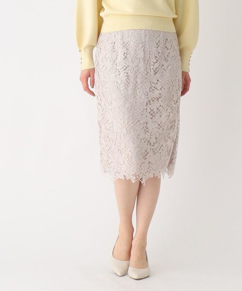 index（インデックス）の「◆≪新色追加≫リーフレースタイトスカート【洗濯機洗い可】（スカート・レディース・ナチュラル/チャコールグレー/ライトブルー/パープル系・40/38/42/36）」の6枚目の写真