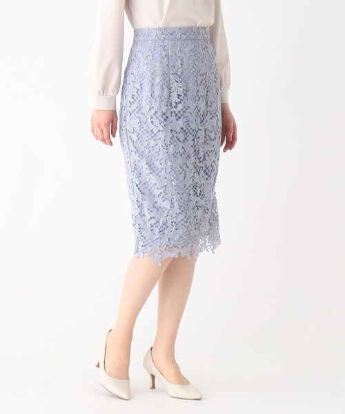 index（インデックス）の「◆≪新色追加≫リーフレースタイトスカート【洗濯機洗い可】（スカート・レディース・ナチュラル/チャコールグレー/ライトブルー/パープル系・40/38/42/36）」の16枚目の写真