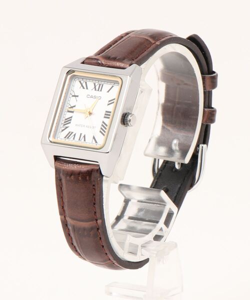 CASIO（カシオ）の「CASIO LTP-V007 スタンダード アナログ タンク スクエア 腕時計（アナログ腕時計・レディース・ブラック/ブラウン/ブラック系その他/ブラウン系その他・FREE）」の4枚目の写真