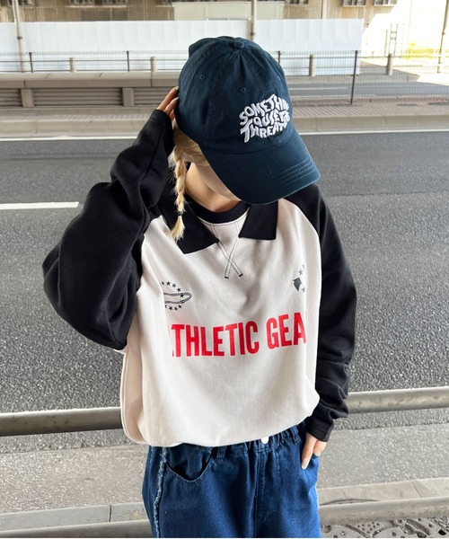 sedacle(セダクル)の「襟付きラグランロンT(Tシャツ/カットソー・メンズ・オフホワイト/グリーン・MEDIUM/LARGE)」の6枚目の写真
