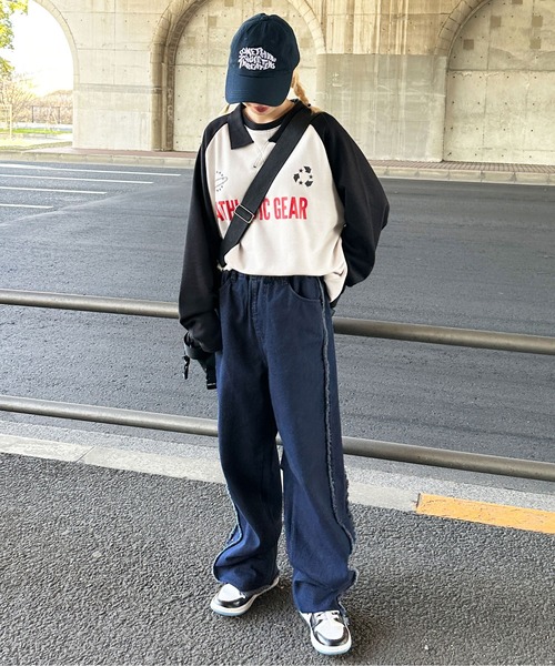 sedacle(セダクル)の「襟付きラグランロンT(Tシャツ/カットソー・メンズ・オフホワイト/グリーン・MEDIUM/LARGE)」の7枚目の写真