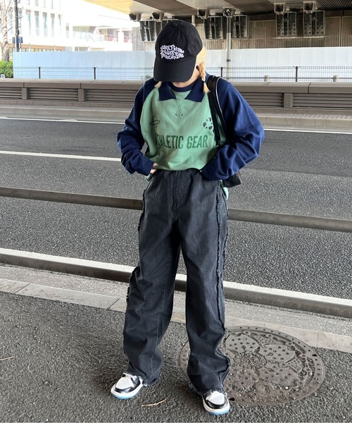 sedacle(セダクル)の「襟付きラグランロンT(Tシャツ/カットソー・メンズ・オフホワイト/グリーン・MEDIUM/LARGE)」の13枚目の写真