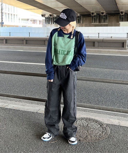 sedacle(セダクル)の「襟付きラグランロンT(Tシャツ/カットソー・メンズ・オフホワイト/グリーン・MEDIUM/LARGE)」の14枚目の写真