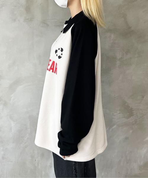 sedacle(セダクル)の「襟付きラグランロンT(Tシャツ/カットソー・メンズ・オフホワイト/グリーン・MEDIUM/LARGE)」の17枚目の写真