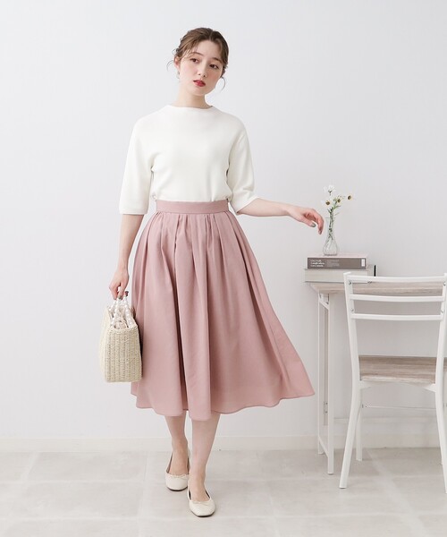 couture brooch(クチュールブローチ)の「◆【新色追加!ひとさじの甘さを足す】バックフェイクパール5分袖ニット(ニット/セーター・レディース・ブラック/ブラウン系その他/ベビーピンク/オフホワイト/ブラック系7/グリーン系5/ベージュ系7/アイボリー系7・38/42/40)」の14枚目の写真