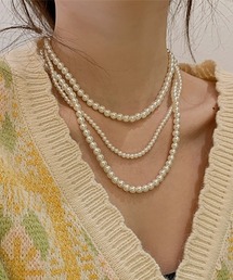 Fun & Daily | F&D : 3連パールネックレス(ネックレス)