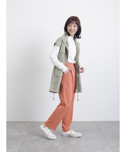 Samansa Mos2 blue（サマンサモスモスブルー）の「モックネックリブプルオーバー（Tシャツ/カットソー・レディース・オフホワイト/ブラック/ライトベージュ・MEDIUM/LARGE）」の19枚目の写真