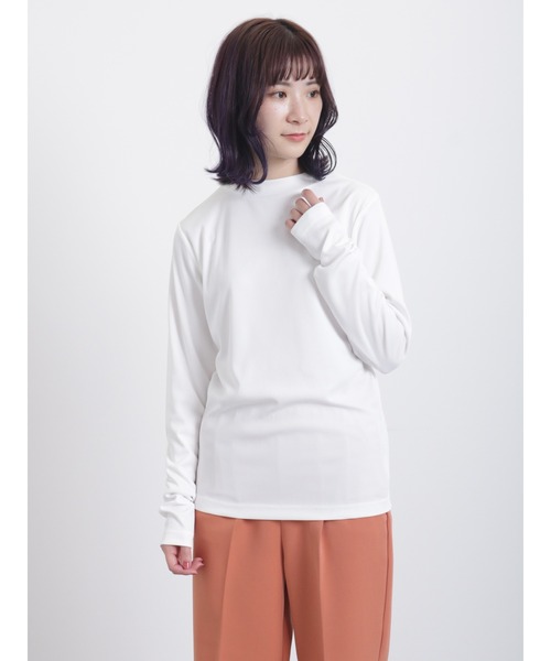 Samansa Mos2 blue（サマンサモスモスブルー）の「モックネックリブプルオーバー（Tシャツ/カットソー・レディース・オフホワイト/ブラック/ライトベージュ・MEDIUM/LARGE）」の17枚目の写真