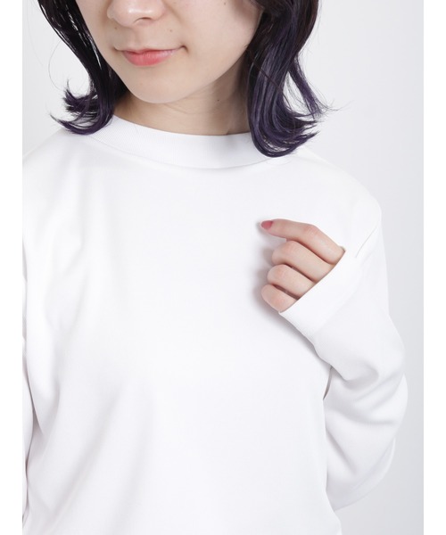 Samansa Mos2 blue（サマンサモスモスブルー）の「モックネックリブプルオーバー（Tシャツ/カットソー・レディース・オフホワイト/ブラック/ライトベージュ・MEDIUM/LARGE）」の10枚目の写真