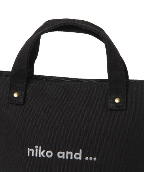 niko and...（ニコアンド）の「オリジナルニコロゴ刺繍保冷バッグ（トートバッグ・レディース・ホワイト/ブラック・0）」の3枚目の写真