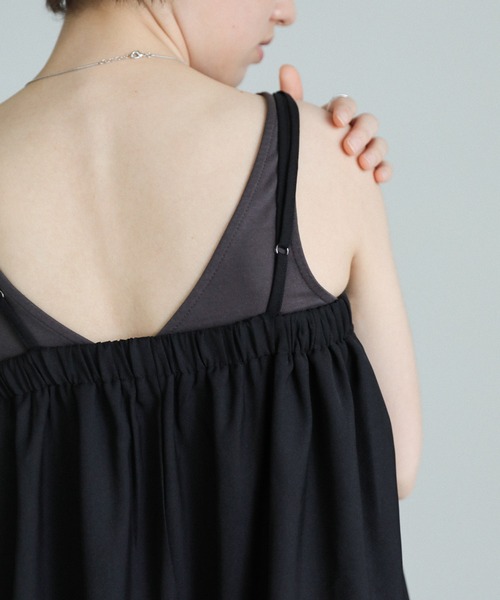 select MOCA（セレクトモカ）の「フロントタックルーズサロペット（サロペット/オーバーオール・レディース・スミクロ/グレイッシュベージュ/ブラック・FREE）」の21枚目の写真