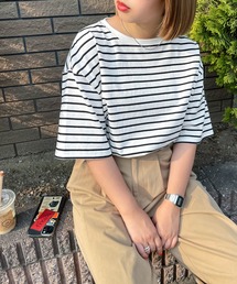 ネームタグアソートパネルボーダーTシャツ