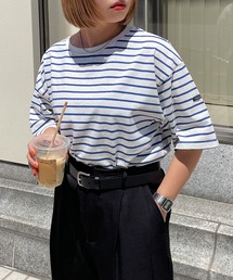 ネームタグアソートパネルボーダーTシャツ