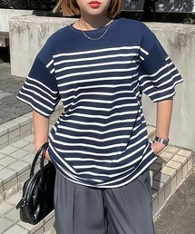 ネームタグアソートパネルボーダーTシャツ