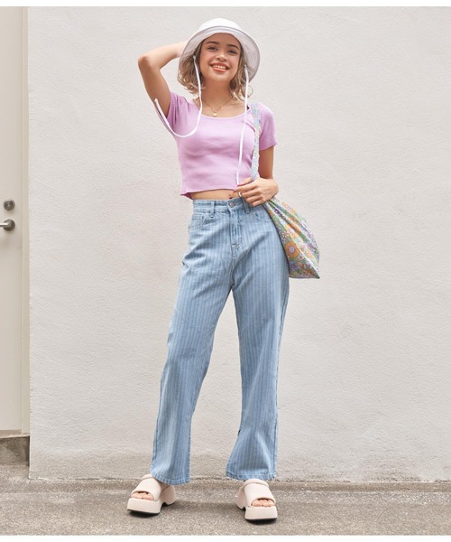 anap mimpi（アナップミンピ）の「ストライプデニムパンツ（デニムパンツ・レディース・ライトブルー・S/M）」の10枚目の写真