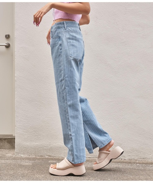 anap mimpi（アナップミンピ）の「ストライプデニムパンツ（デニムパンツ・レディース・ライトブルー・S/M）」の6枚目の写真