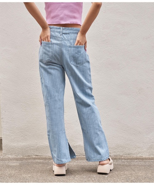 anap mimpi（アナップミンピ）の「ストライプデニムパンツ（デニムパンツ・レディース・ライトブルー・S/M）」の7枚目の写真