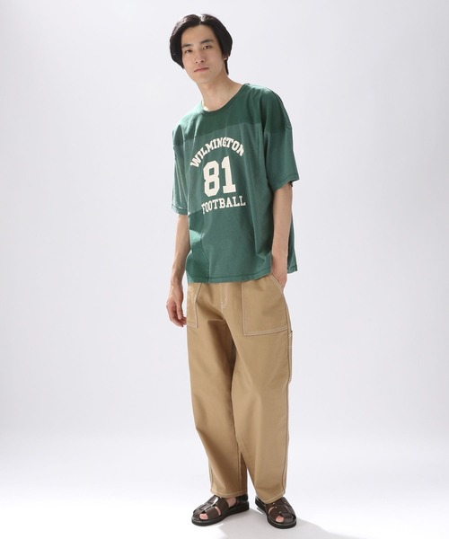 niko and...（ニコアンド）の「ピグメントフットボールTシャツ（Tシャツ/カットソー・メンズ・グリーン/イエロー/オフホワイト/ネイビー・MEDIUM/LARGE）」の18枚目の写真