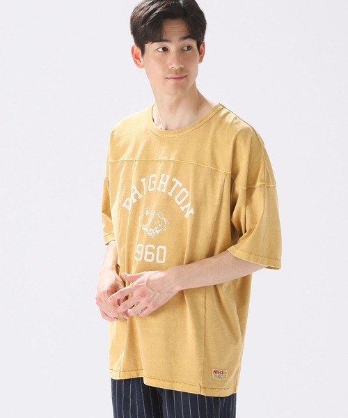 niko and...（ニコアンド）の「ピグメントフットボールTシャツ（Tシャツ/カットソー・メンズ・グリーン/イエロー/オフホワイト/ネイビー・MEDIUM/LARGE）」の11枚目の写真