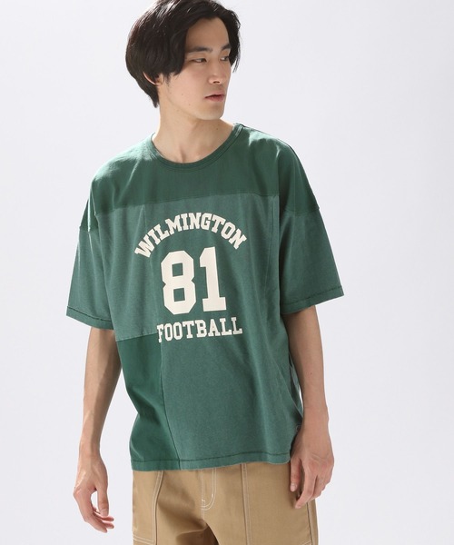niko and...（ニコアンド）の「ピグメントフットボールTシャツ（Tシャツ/カットソー・メンズ・グリーン/イエロー/オフホワイト/ネイビー・MEDIUM/LARGE）」の7枚目の写真
