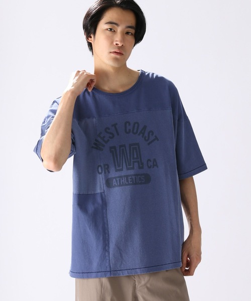 niko and...（ニコアンド）の「ピグメントフットボールTシャツ（Tシャツ/カットソー・メンズ・グリーン/イエロー/オフホワイト/ネイビー・MEDIUM/LARGE）」の12枚目の写真