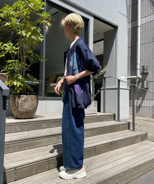 CIAOPANIC（チャオパニック）の「フラワージャガードサマーニットポロ