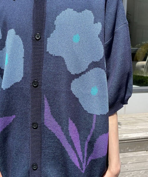 CIAOPANIC（チャオパニック）の「フラワージャガードサマーニットポロカーディガン（カーディガン/ボレロ・レディース・アイボリー/ネイビー/オレンジ/ミント/グレー・MEDIUM/LARGE）」の21枚目の写真