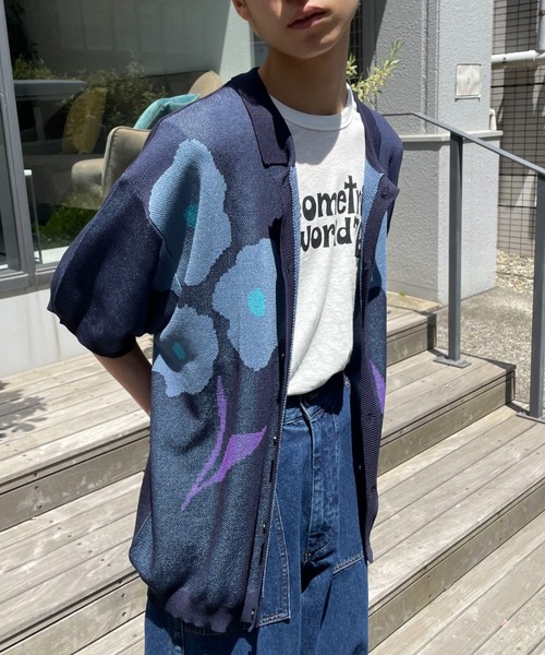 CIAOPANIC（チャオパニック）の「フラワージャガードサマーニットポロ