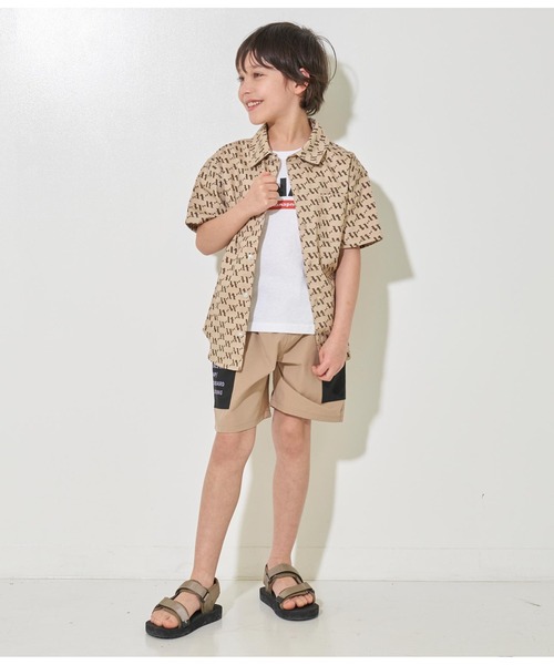 ANAP kids（アナップキッズ）の「モノグラムデニムシャツ【親子・ジュニアお揃い】（シャツ/ブラウス・キッズ・ブルー/ベージュ・130cm/110cm/120cm）」の6枚目の写真