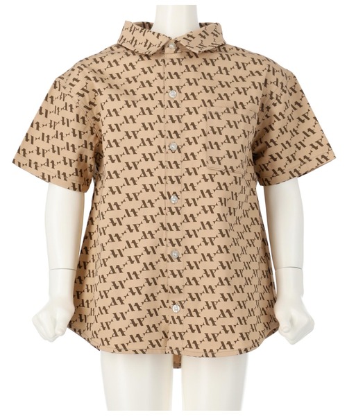 ANAP kids（アナップキッズ）の「モノグラムデニムシャツ【親子・ジュニアお揃い】（シャツ/ブラウス・キッズ・ブルー/ベージュ・130cm/110cm/120cm）」の9枚目の写真