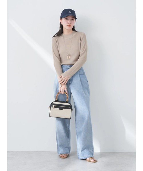 earth music&ecology（アースミュージックアンドエコロジー）の「バンブーテイストハンドルバッグ（ハンドバッグ・レディース・ライトブルー/ベージュ/ダークブルー・FREE）」の12枚目の写真