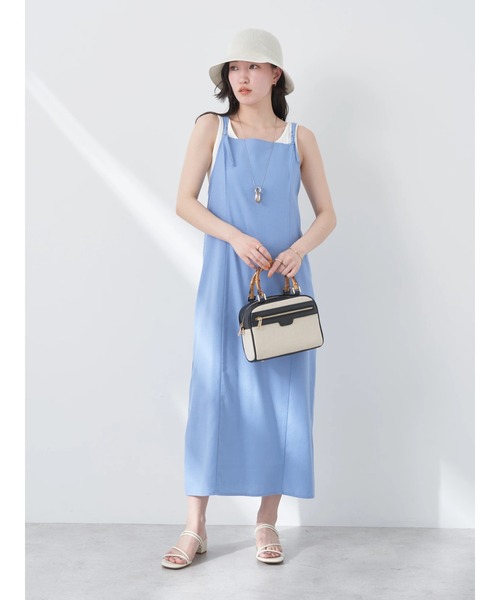 earth music&ecology（アースミュージックアンドエコロジー）の「バンブーテイストハンドルバッグ（ハンドバッグ・レディース・ライトブルー/ベージュ/ダークブルー・FREE）」の4枚目の写真