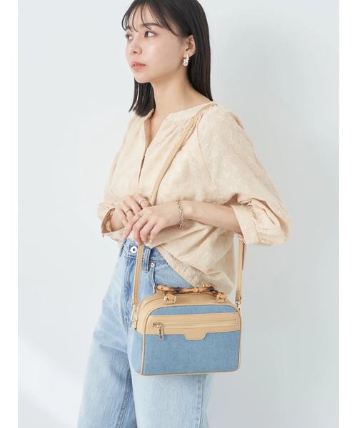 earth music&ecology（アースミュージックアンドエコロジー）の「バンブーテイストハンドルバッグ（ハンドバッグ・レディース・ライトブルー/ベージュ/ダークブルー・FREE）」の15枚目の写真