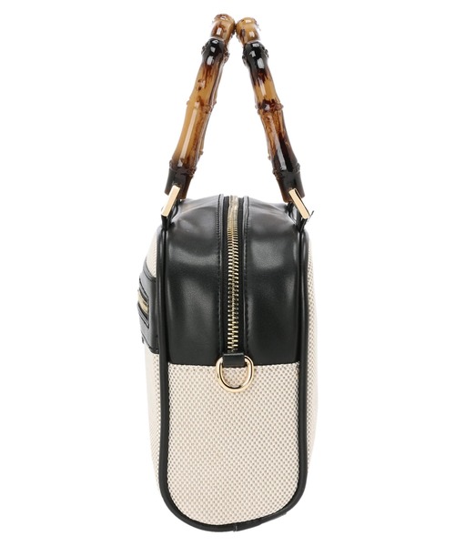 earth music&ecology（アースミュージックアンドエコロジー）の「バンブーテイストハンドルバッグ（ハンドバッグ・レディース・ライトブルー/ベージュ/ダークブルー・FREE）」の5枚目の写真