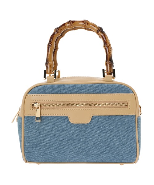 earth music&ecology（アースミュージックアンドエコロジー）の「バンブーテイストハンドルバッグ（ハンドバッグ・レディース・ライトブルー/ベージュ/ダークブルー・FREE）」の11枚目の写真